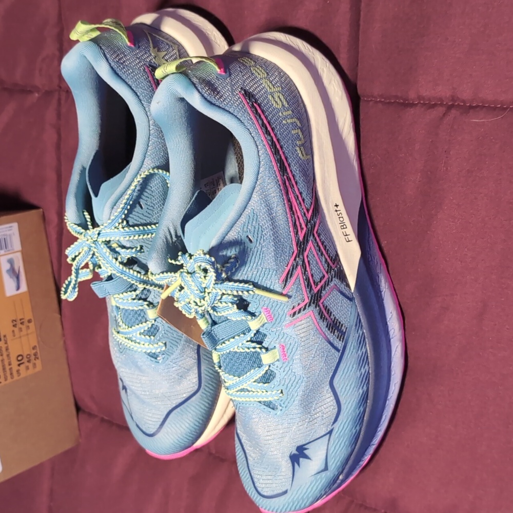 NWT Asics Fugi Speed 2 Women's 10 Running Sneakers Tennis Shoes Hot Pink Blue - Picture 3 of 12